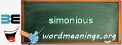 WordMeaning blackboard for simonious